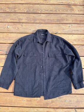 Vintage George black button up long sleeve shirt